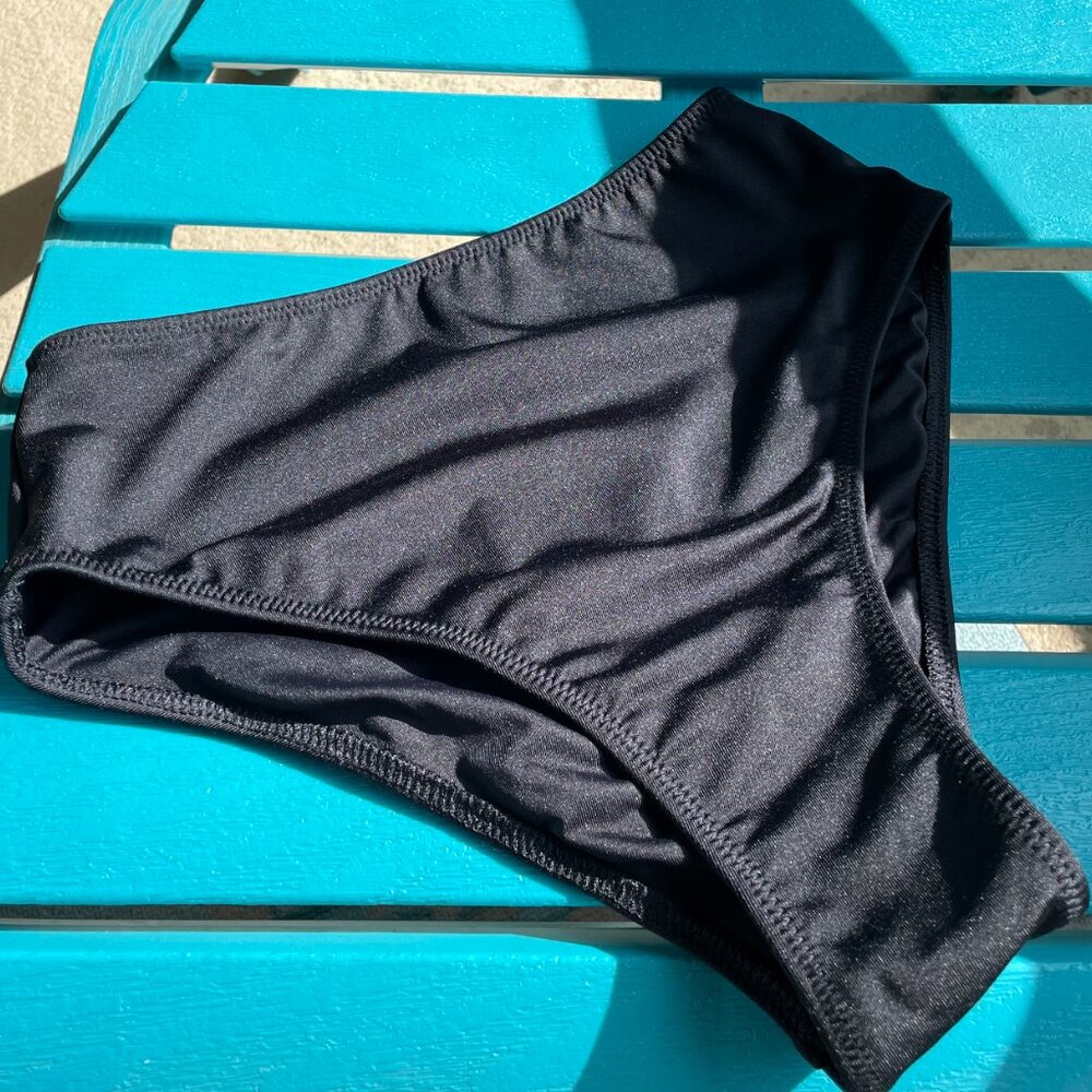 Victoria’s Secret PINK, XS, High Waist & Leg, Bikini Bottoms, Black, Swim to Gym